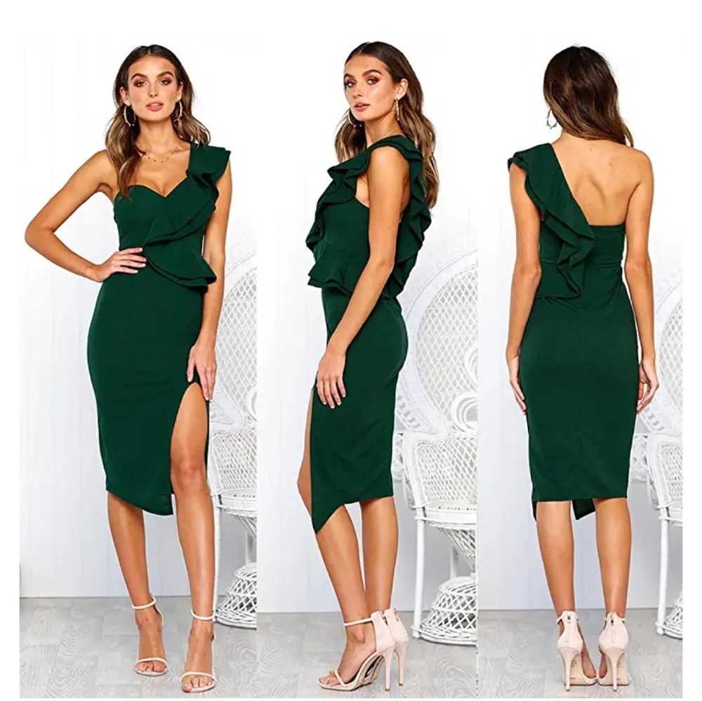 Women's Dress Ruffle One Shoulder Sleeveless